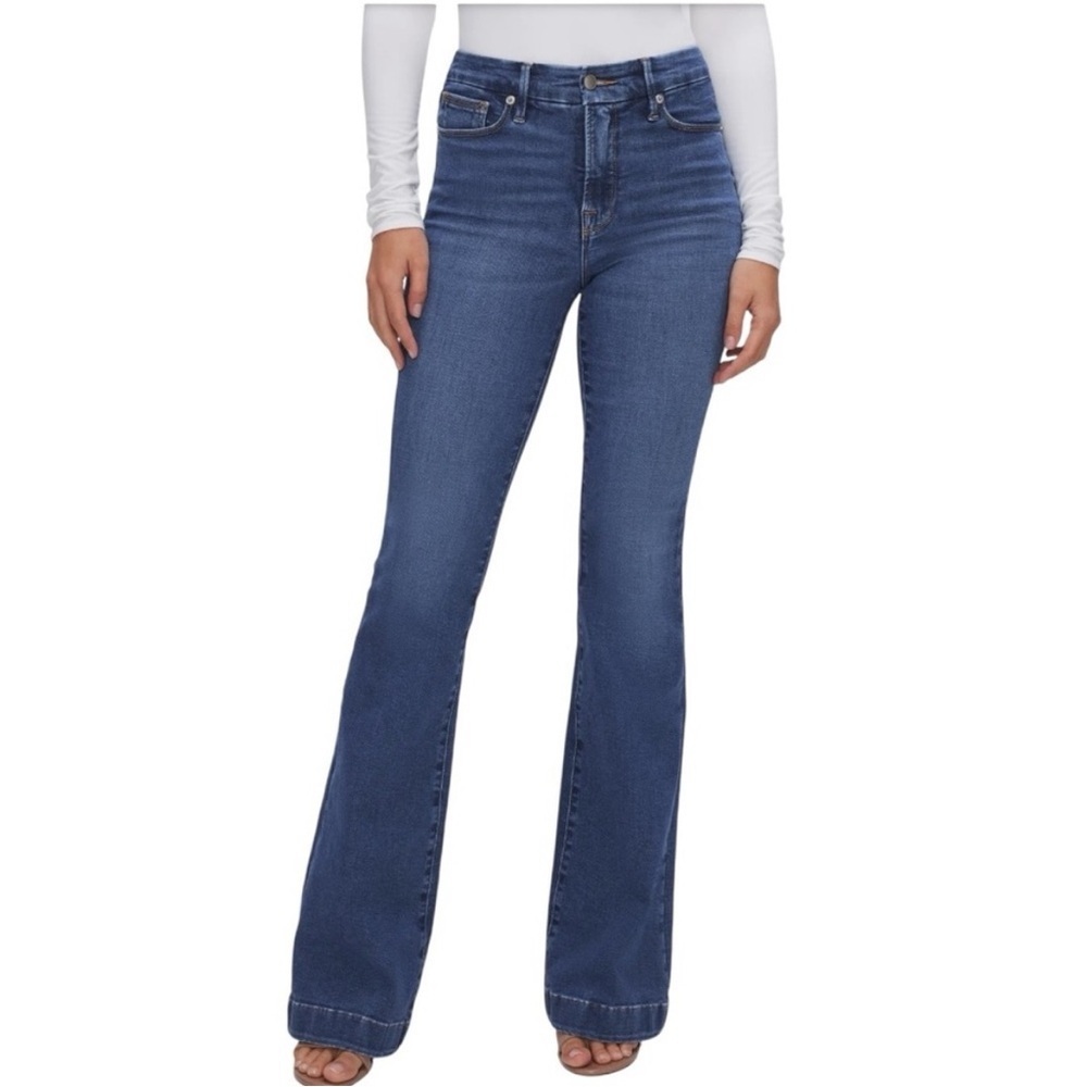 Good American Good Legs Flare Jeans‎ in Indigo 616 blue Size 15 / 34